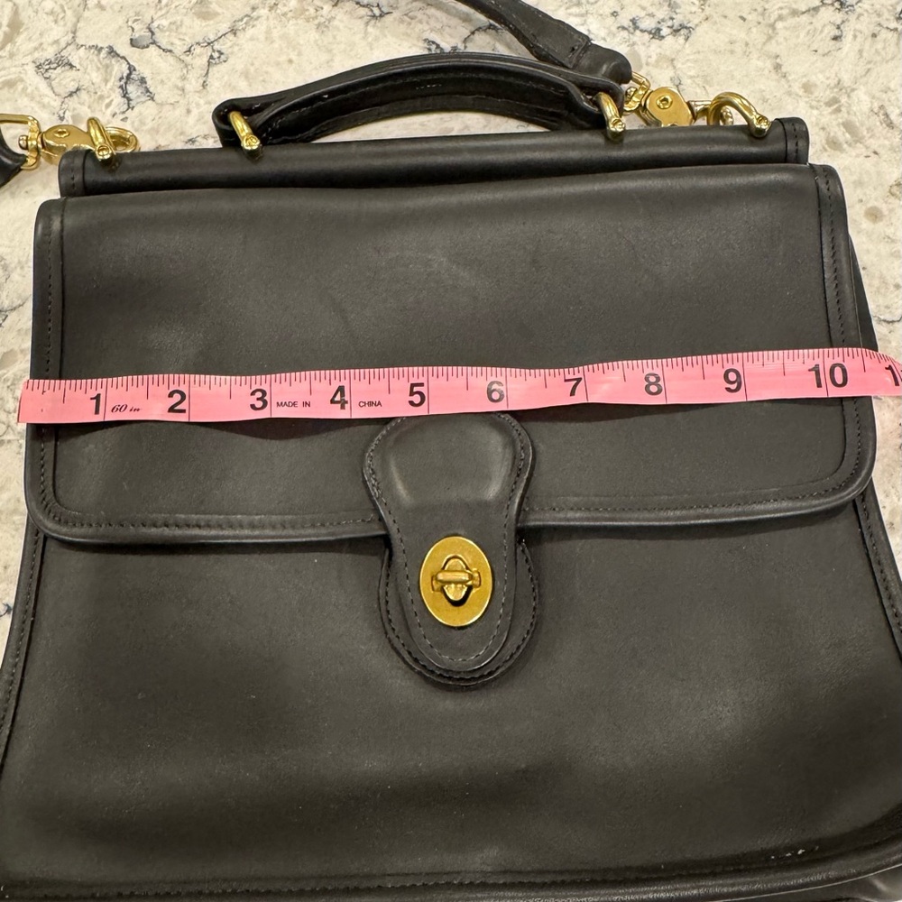 Vintage Coach Black Willis 9927 Crossbody Leather Shoulder Satchel USA Bag - Picture 8 of 15